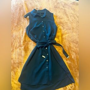 Silk feeling thick Black Dress